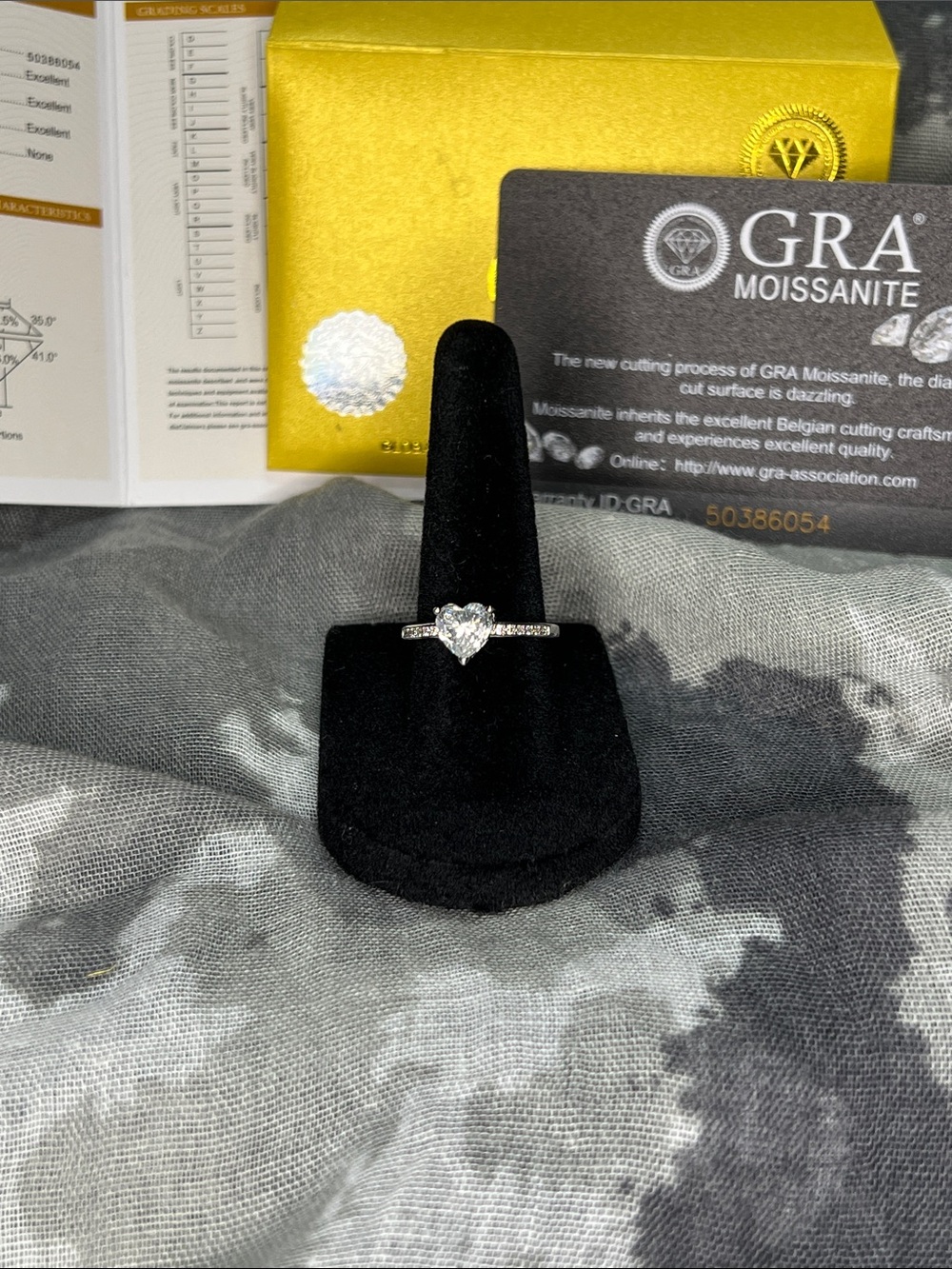 Moissanite Heart Solitaire Ring in Sterling Silver